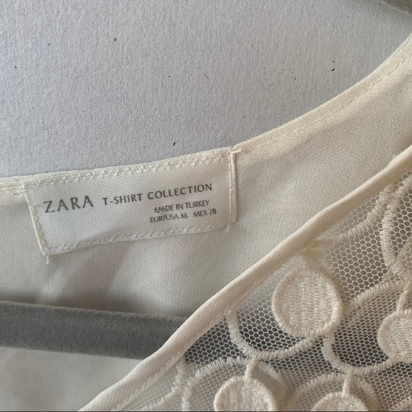 Zara tee shirt collection sheer dress cream medium - Picture 6 of 10